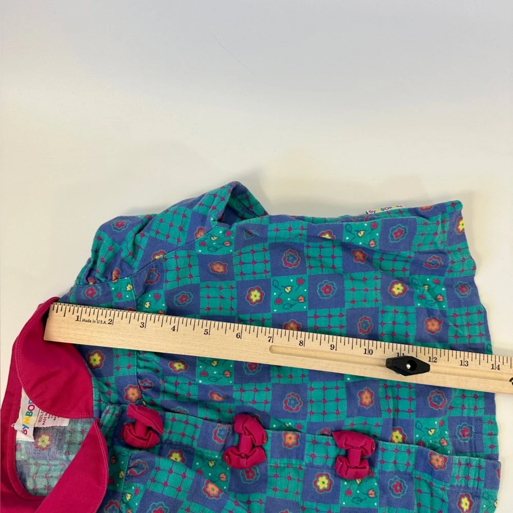 VTG Gymboree St. Moritz Toddler Small Blouse 1996 Rainbow Label‎ Bows Checkered - Picture 7 of 9